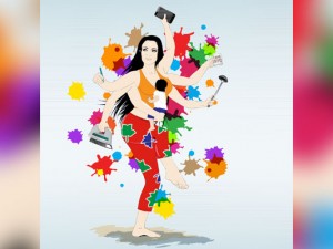 Illustration: Woman multitasking